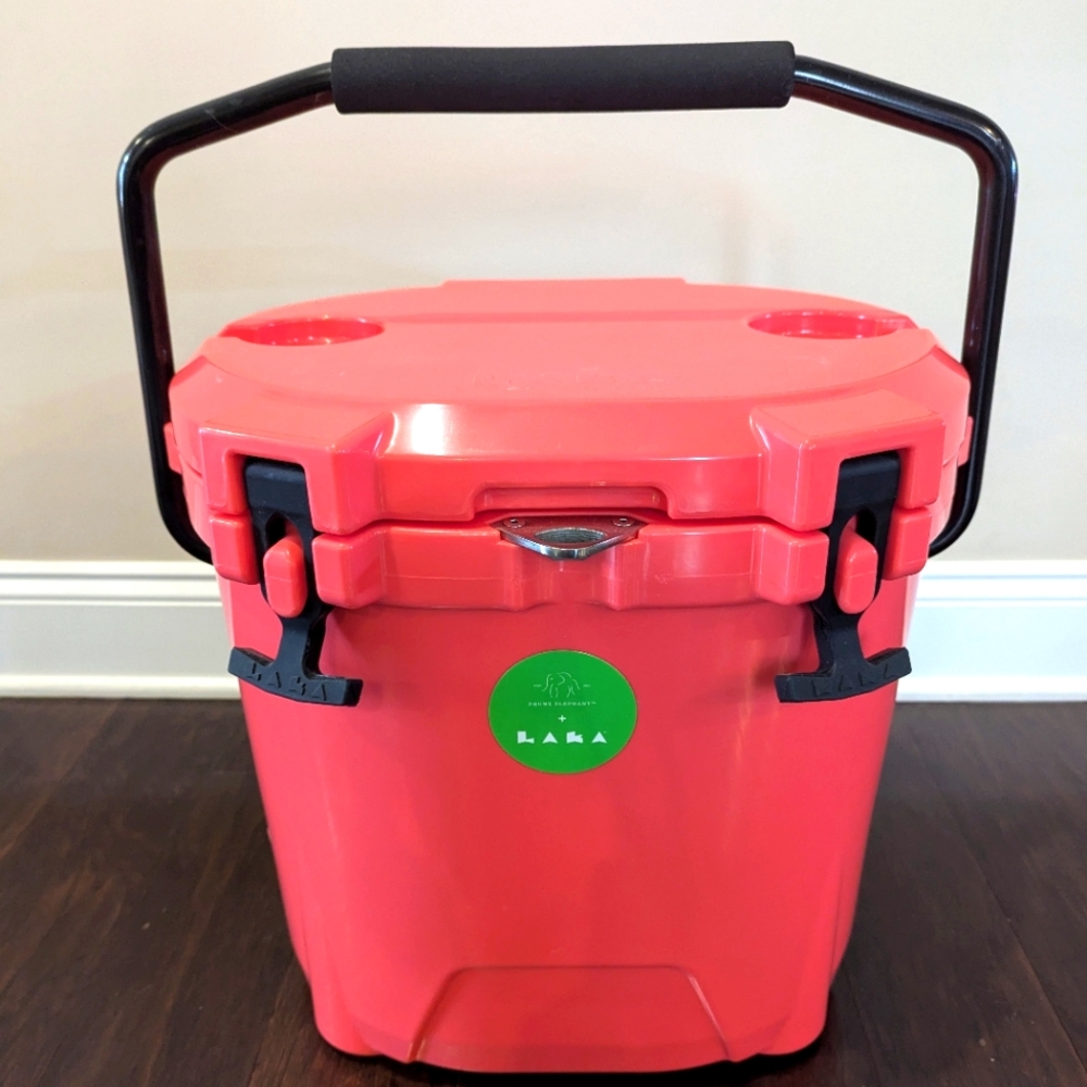 Laka x Drunk Elephant insulated cooler Coral